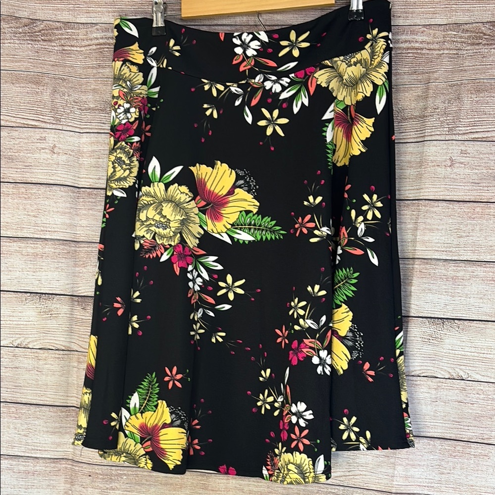 Floral Black Skirt